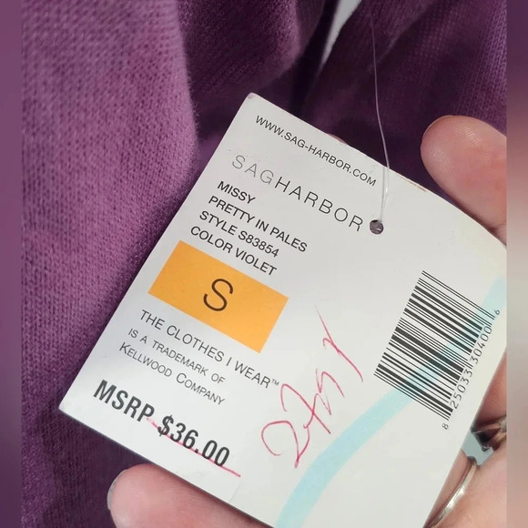 Sag Harbor Missy Violet Light Knit Long Sleeve Sweater Pullover Size Small NWT - Picture 5 of 11